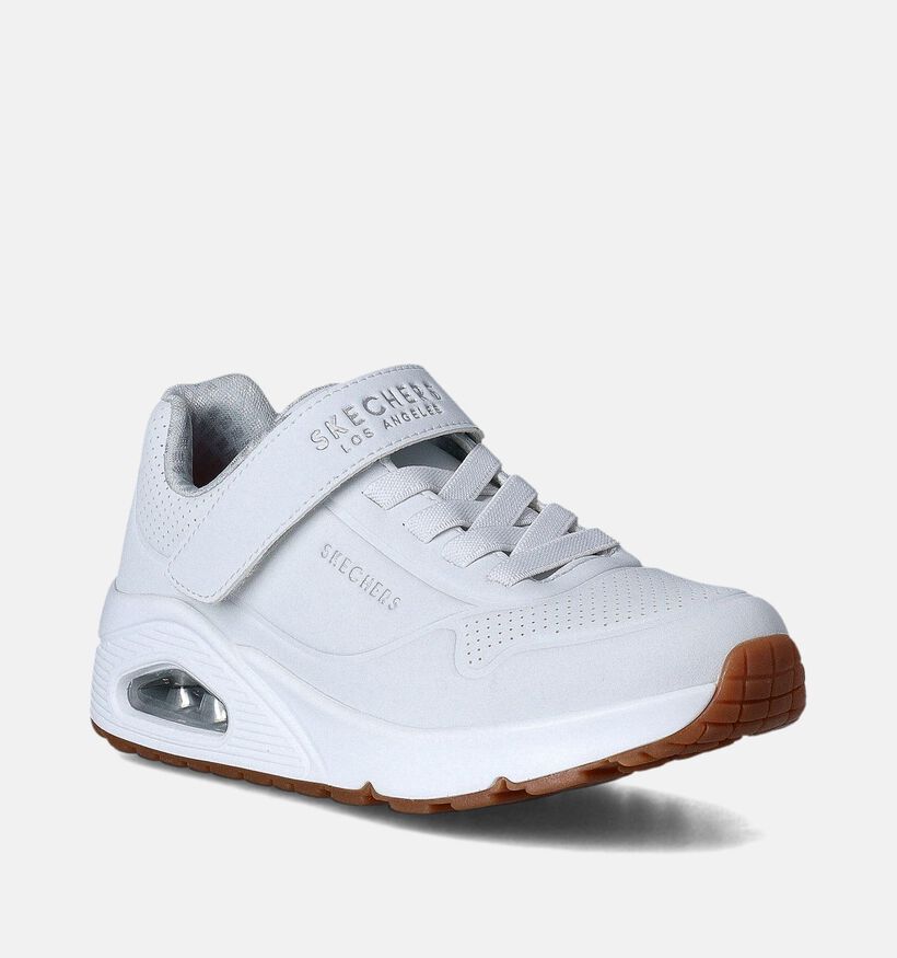 Skechers Uno Air Blitz Witte Sneakers voor jongens, meisjes (350335)