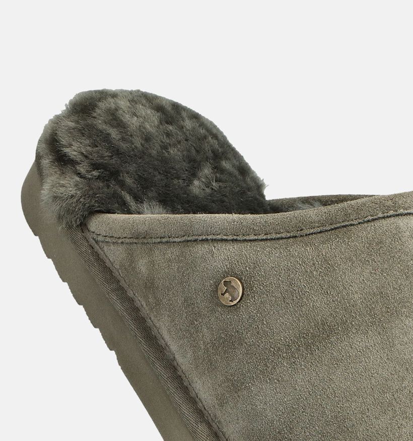 Warmbat Open pantoffels Kaki voor heren (363332)