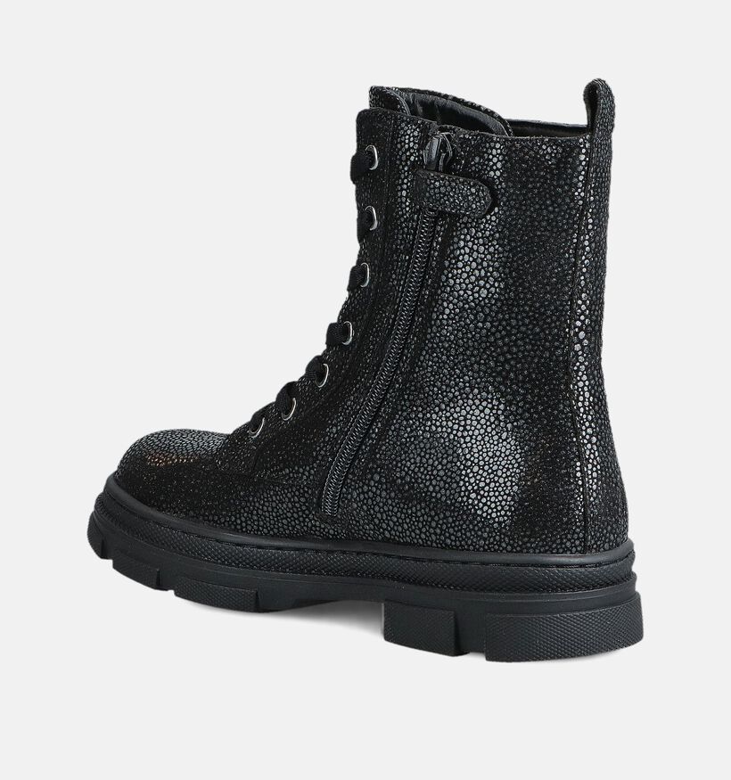 Milo & Mila Zwarte Veterboots voor meisjes (364124)