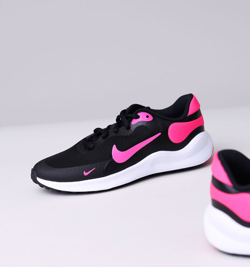 Nike Revolution 7 GS Baskets en Noir pour filles (332196)