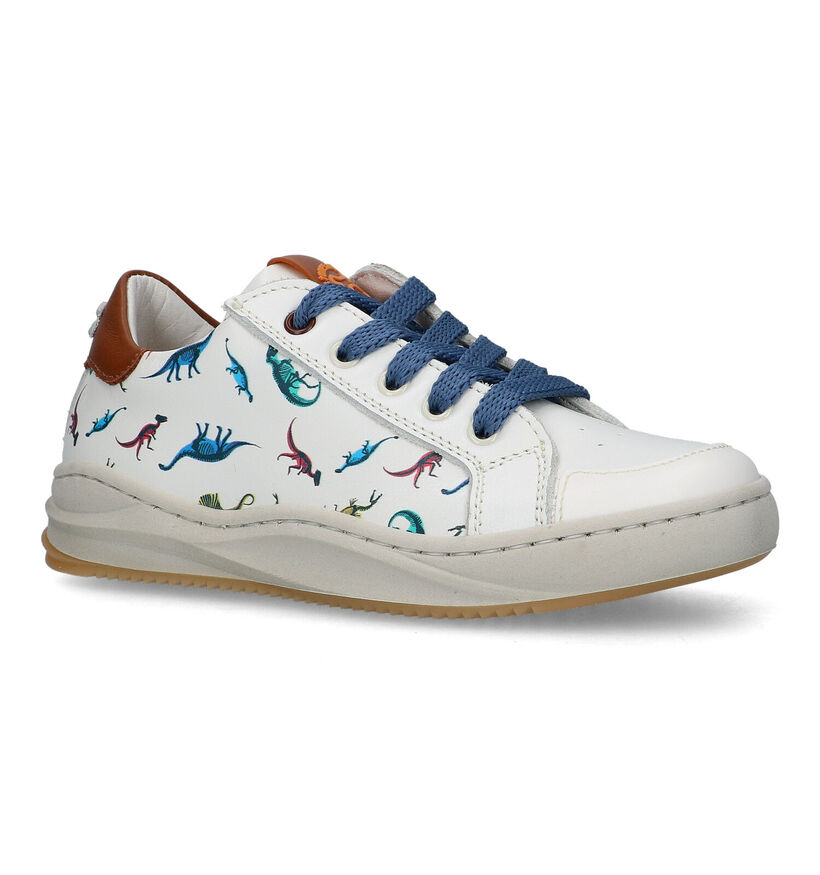 STONES and BONES Norie Ecru Veterschoenen voor jongens (322096) - geschikt voor steunzolen