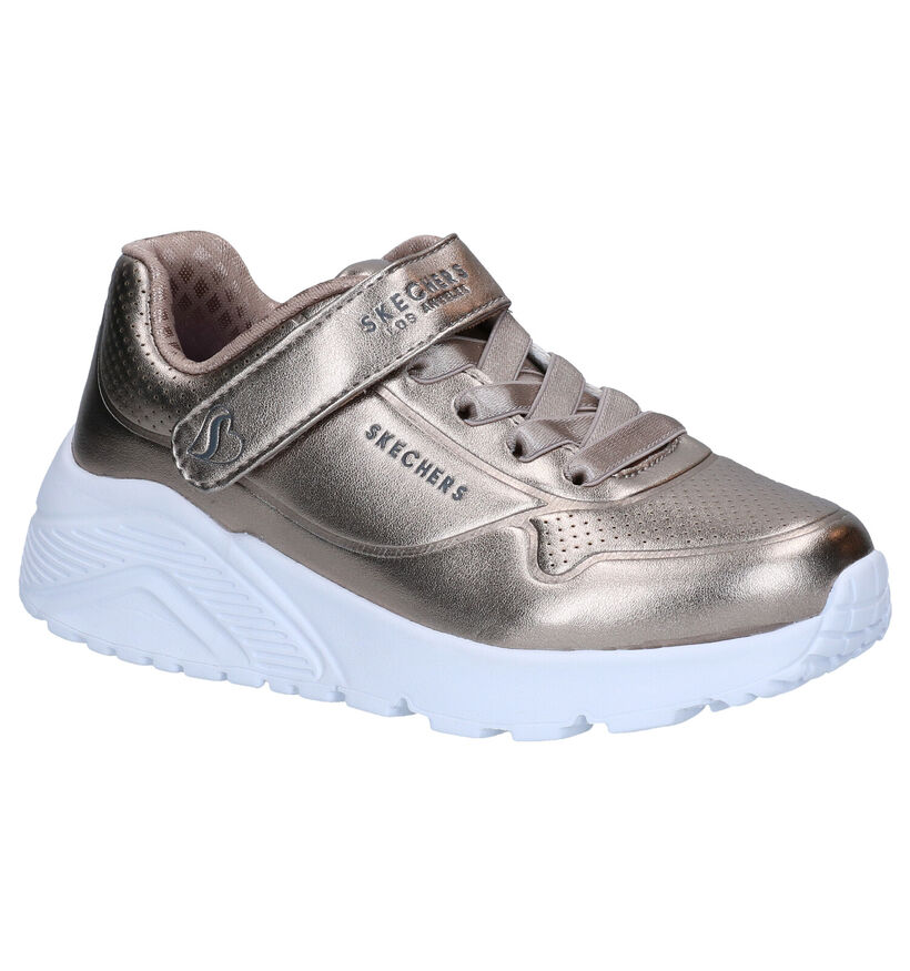 Skechers Uno Lite Chrome Steps Baskets en Or pour filles (334310)