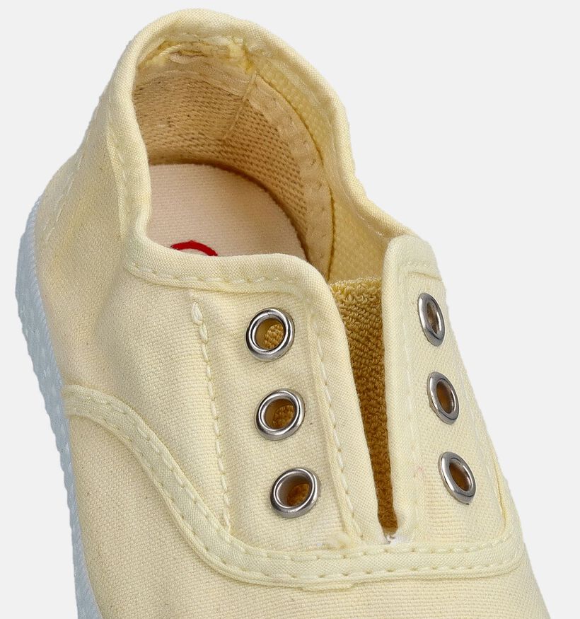 Cienta Baskets pour b&eacute;b&eacute; en Jaune pour filles (372147) - pour semelles orthop&eacute;diques