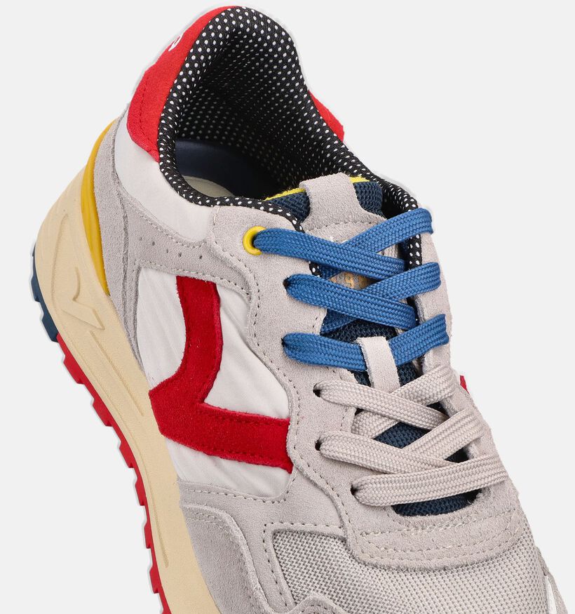 Victoria Grijze/Rode Veterschoenen voor heren (371886) - geschikt voor steunzolen