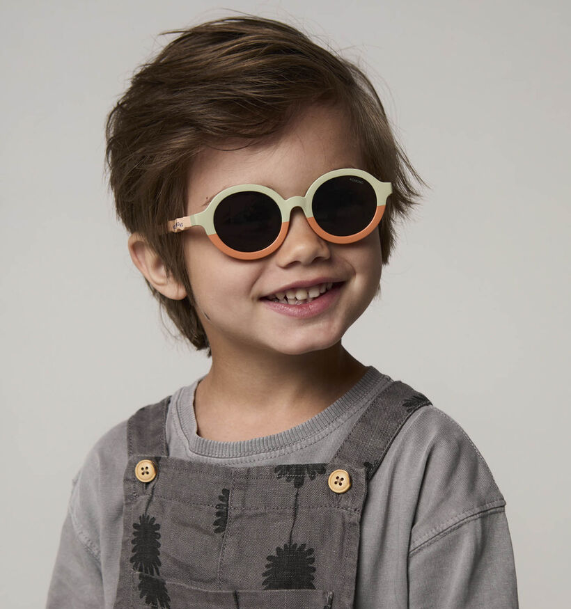 Komono Lou Sunny Triplets Lunettes de soleil en Vert/Orange pour filles, gar&ccedil;ons (371556)