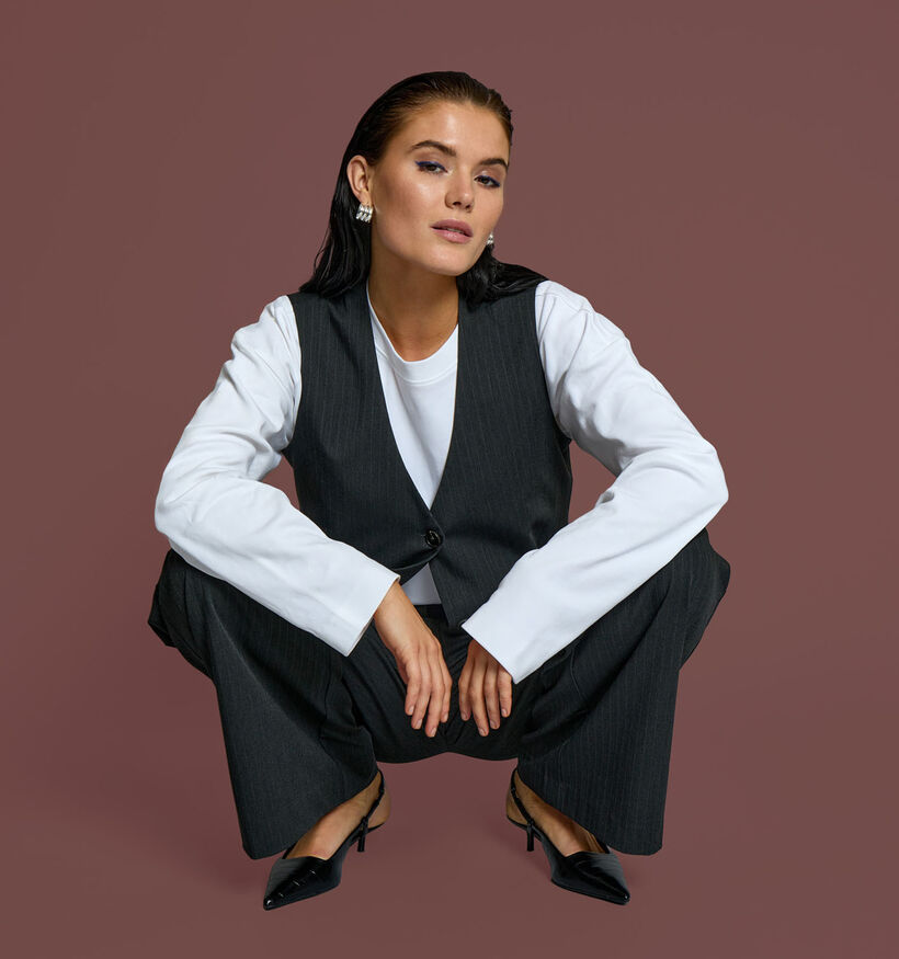 Desires Laina Zwarte Mouwloze Blazer voor dames (365833)