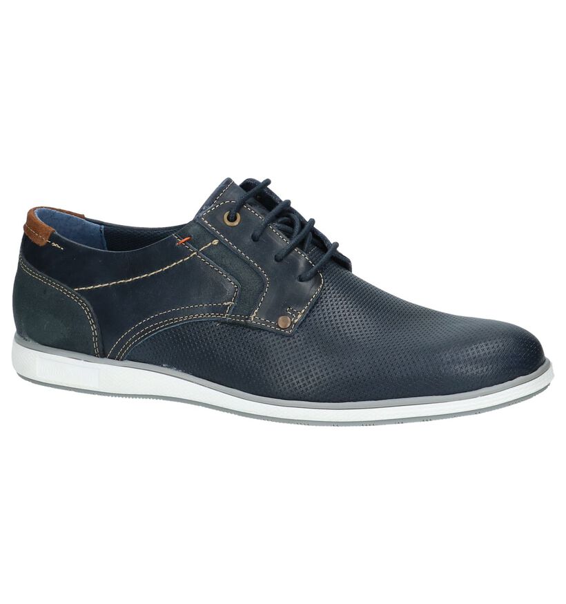 Borgo Sport Chaussures basses en Bleu foncé en cuir (209758)