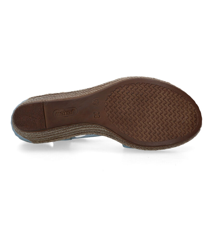 Rieker Zwarte Sandalen met sleehak voor dames (339075)