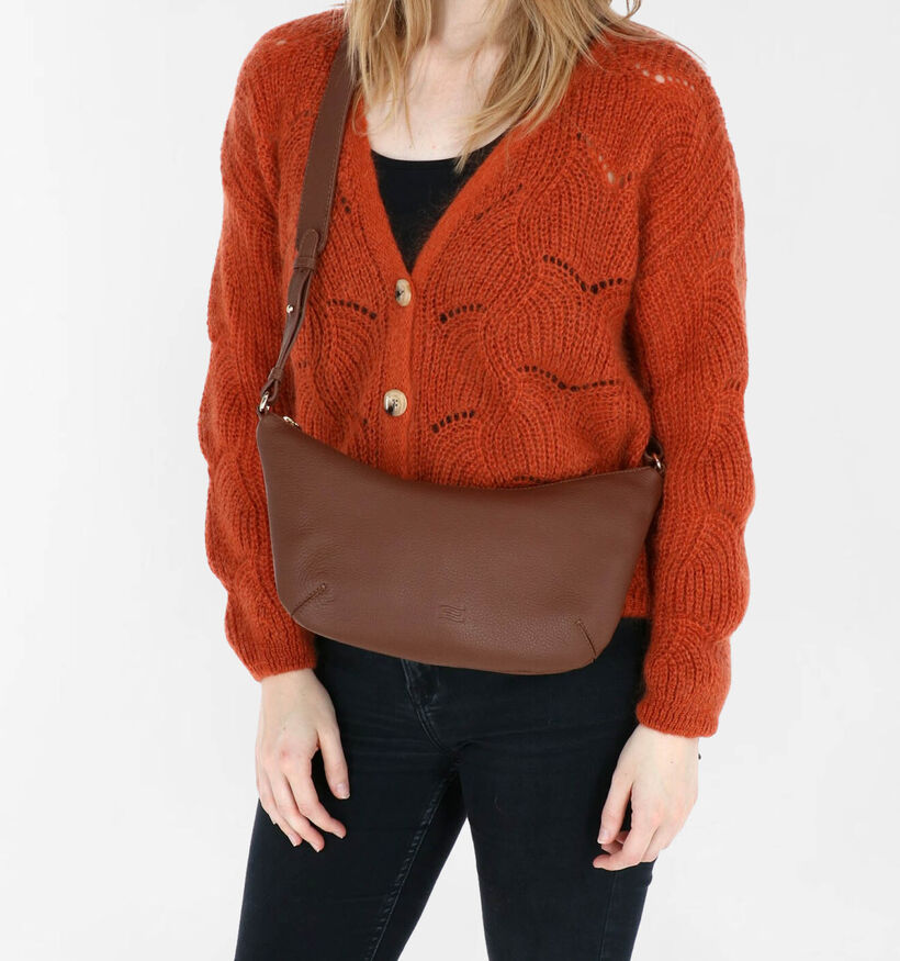 Crinkles Sac porté croisé en Cognac pour femmes (324983)