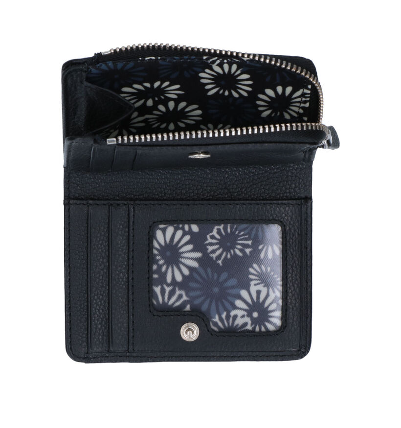 Euro-Leather Porte-monnaie zippé en Noir pour femmes (323431)