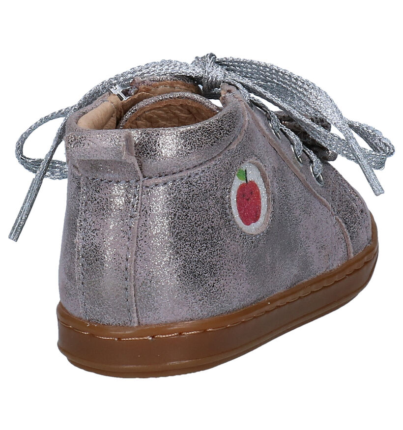 Shoo Pom Bouba Zippy Chaussures à Lacets en Argent en daim (295714)