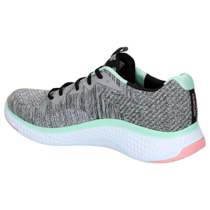 Skechers Solar Fuse Grijze Sneakers in stof (266931)