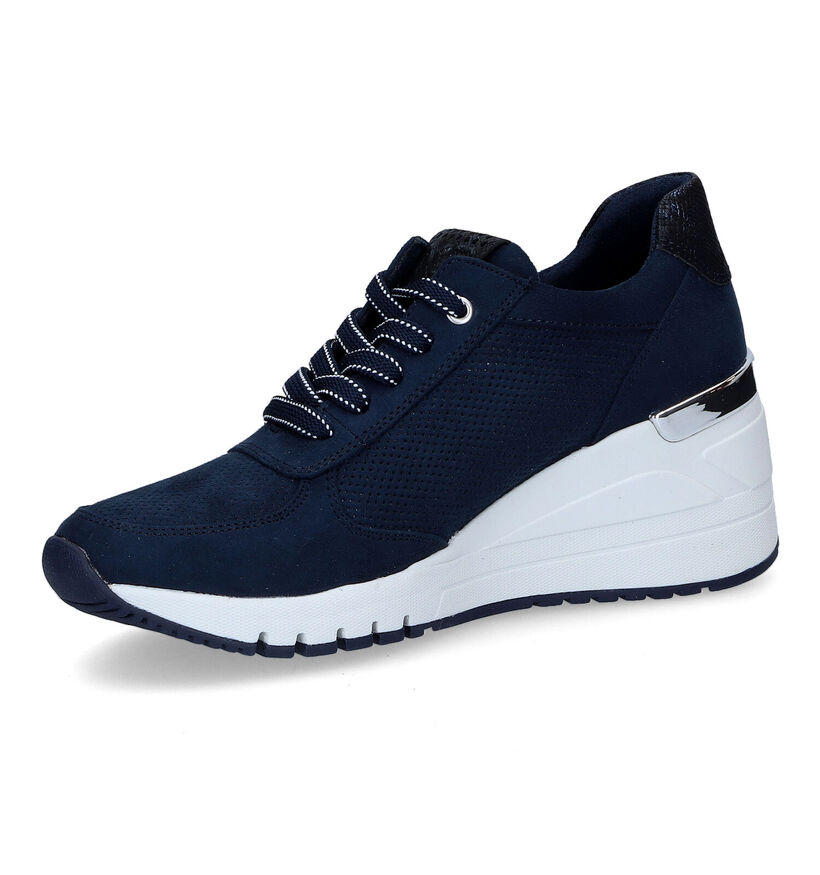Marco Tozzi Blauwe Veterschoenen in stof (305927)