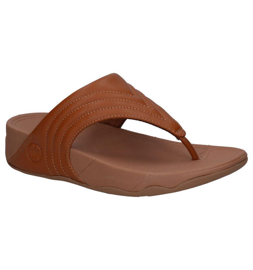 FitFlop Walkstar Tongs en Cognac en cuir (293468)