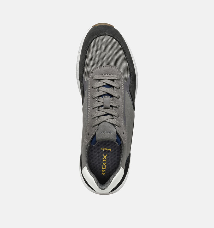 Geox Branthon Grijze Veterschoenen voor heren (353853) - geschikt voor steunzolen