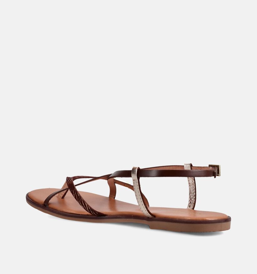 Les Tropeziennes Monagum Donkerbruine Sandalen voor dames (373190)