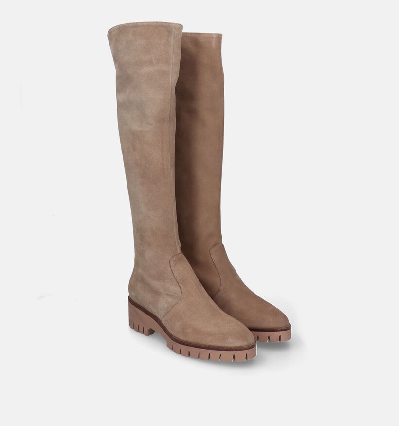 Jhay Beige Lange laarzen voor dames (330739)