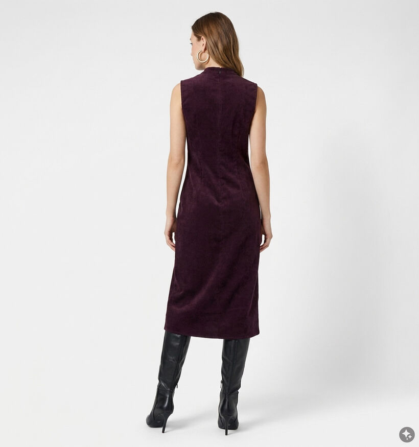 Vila Ribe Midi Robe mi-longue en Bordeaux pour femmes (389909)