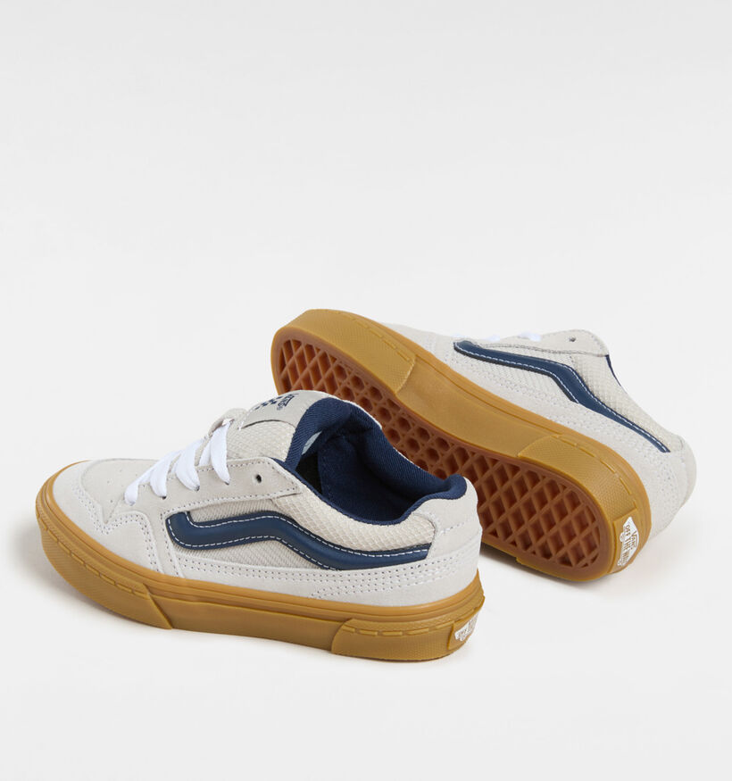 Vans Caldrone Gum Baskets pour skate en Écru pour filles, garçons (351453)