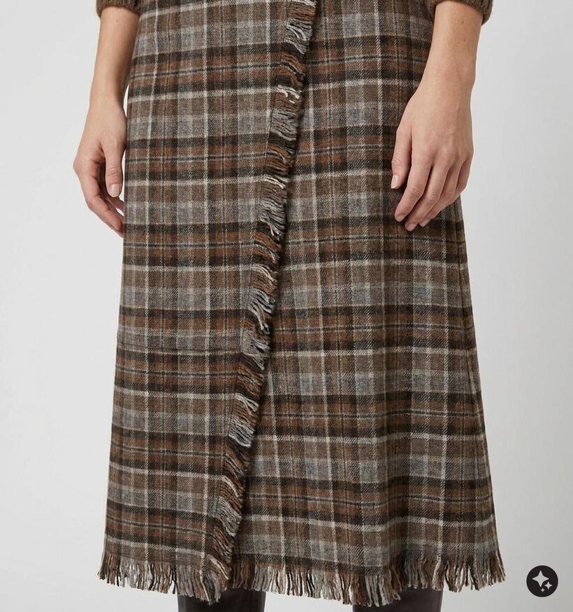Orfeo Whitney Bruine Geruite Rok voor dames (381653)