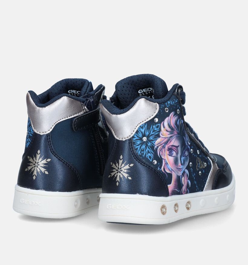 Geox Skylin Frozen Elsa Blauwe Sneakers Met Lichtjes voor meisjes (328505) - geschikt voor steunzolen