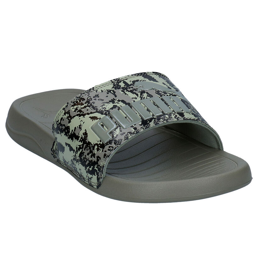 Puma Camo Groene Badslippers in kunststof (288555)