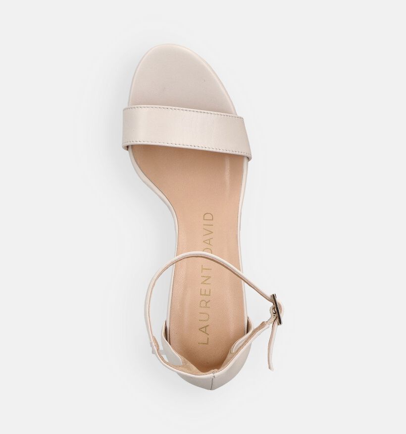 Laurent David Nappa Ghiaccio Ecru Sandalen met Bandje voor dames (374161)