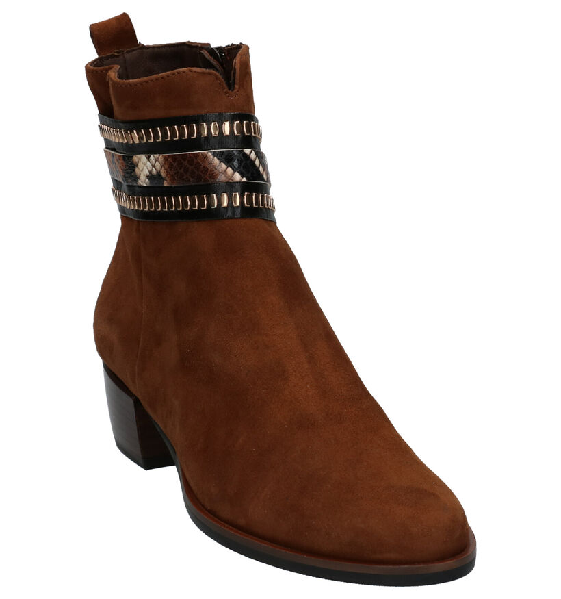 Maripé Cognac Enkellaarzen in daim (259435)