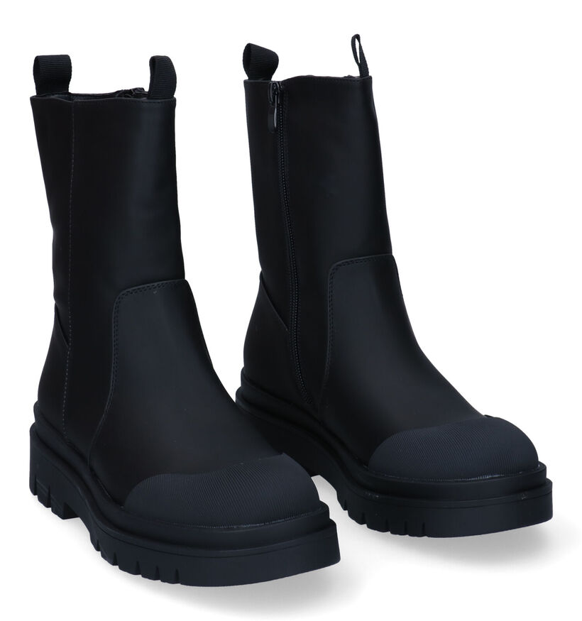 Poelman Zwarte Bottines in kunstleer (300339)