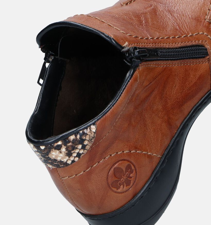 Rieker Bottines plates en Cognac pour femmes (347435)