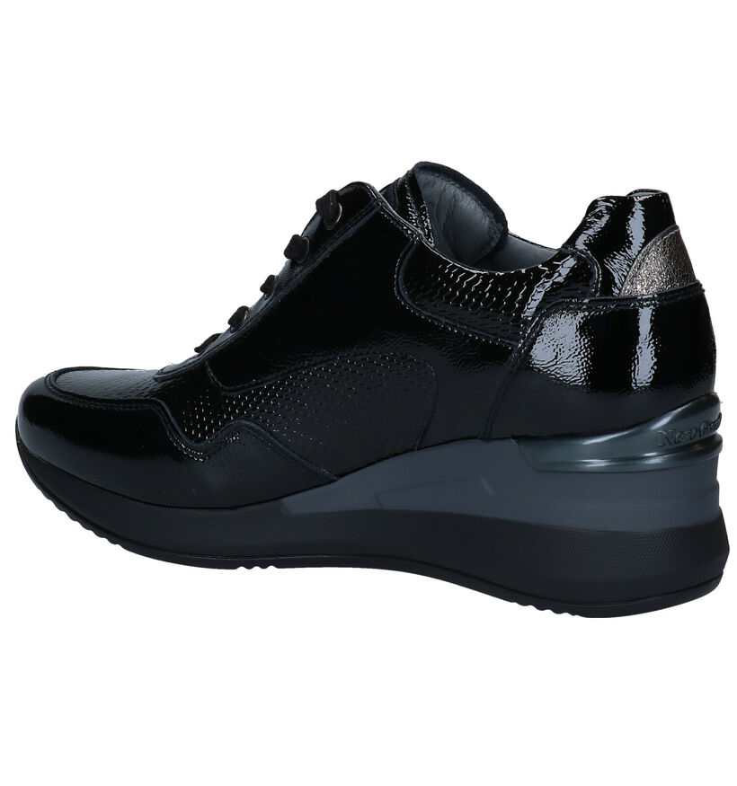 NeroGiardini Zwarte Veterschoenen in leer (296640)