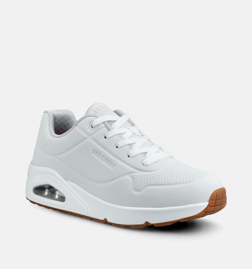Skechers Uno Stand On Air Baskets basses en Blanc pour filles, gar&ccedil;ons (375665)