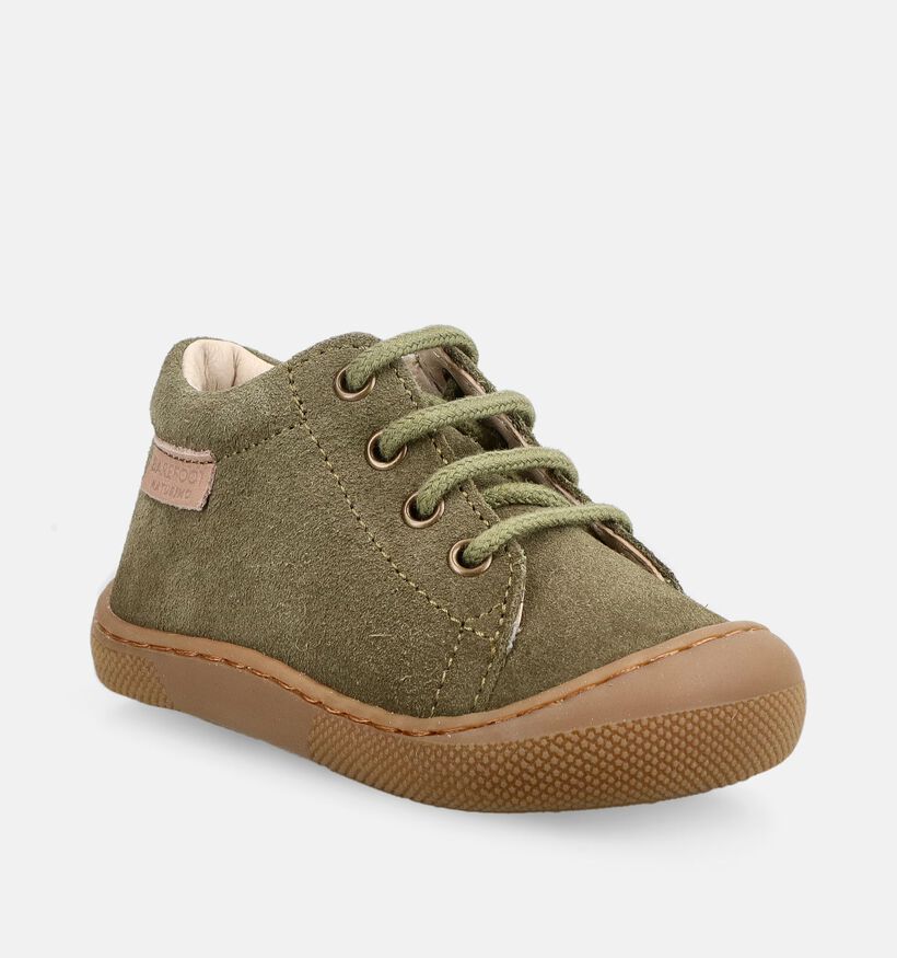Naturino Barefoot Amur Zip Boots &agrave; lacets en Vert pour gar&ccedil;ons (380188) - pour semelles orthop&eacute;diques