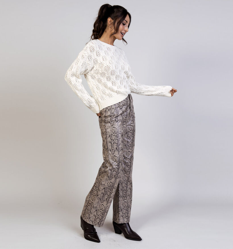Vero Moda Tessa Snake Beige Broek L32 voor dames (365683)