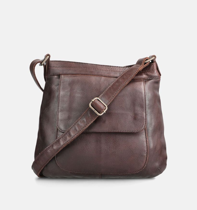 Bear Design Sac port&eacute; crois&eacute; en Brun fonc&eacute; pour femmes (382154)