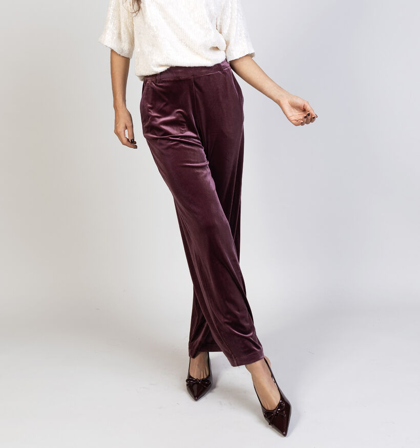 Pieces Bosella Velour Bordeaux Broek voor dames (365862)