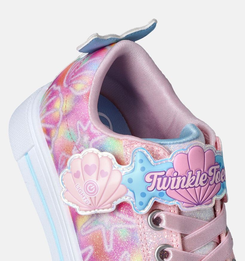 Skechers Twinkle Sparks Underwater Magic Roze Sneakers met Lichtjes voor meisjes (352303)