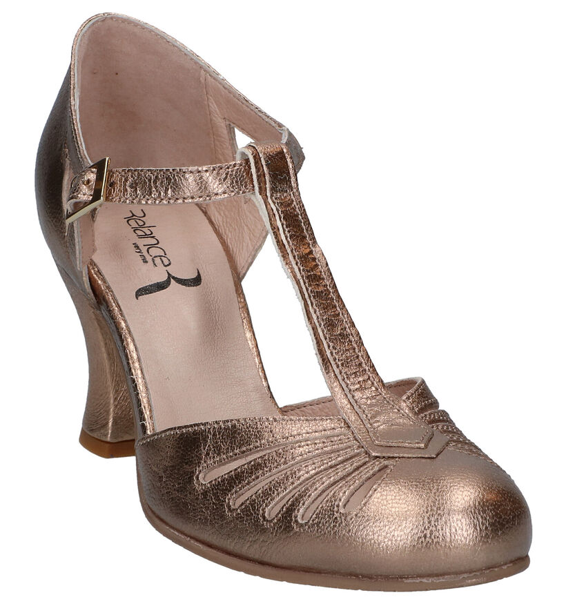 Relance Gouden Pumps in leer (293221)