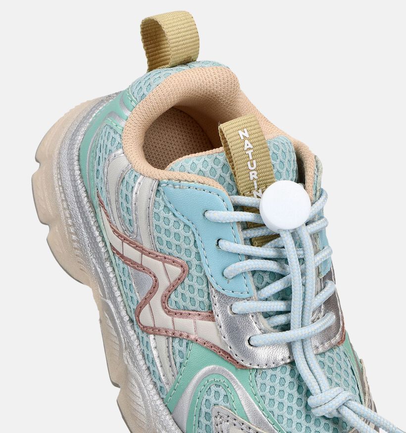 Naturino Wave Baskets en Bleu/Vert pour filles (377263) - pour semelles orthop&eacute;diques
