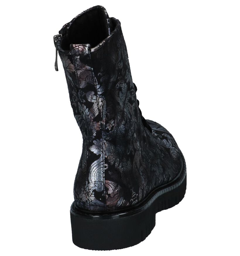 Zwarte Boots met Rits/Veter Marco Tozzi in stof (226345)