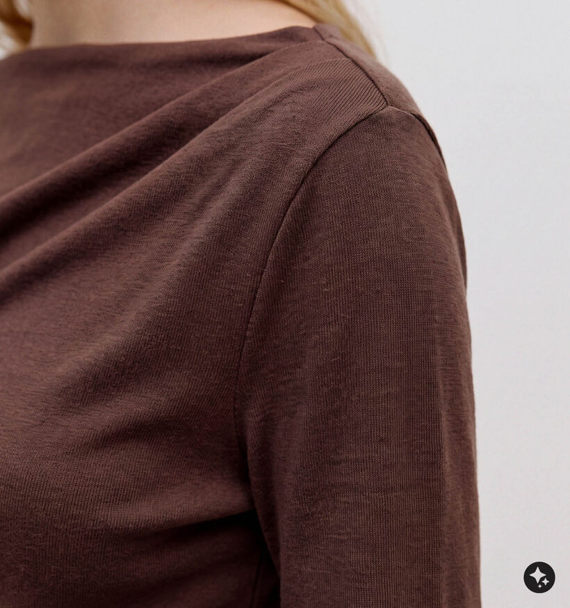 Vero Moda Sofine Knit Boatneck Bruine T-shirt voor dames (381319)