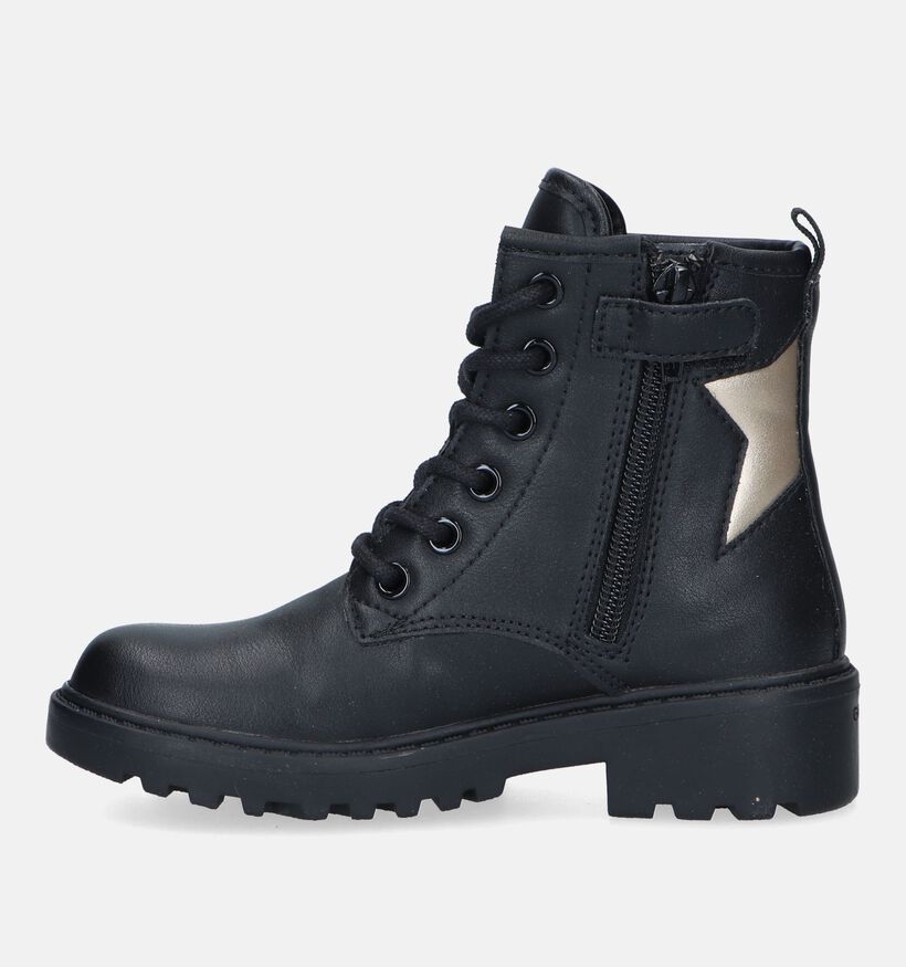 Geox Casey Zwarte Veterboots voor meisjes (330139) - geschikt voor steunzolen