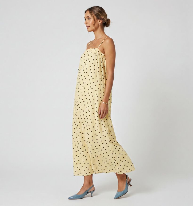 Pieces Parker Gele Midi-Jurk met Stippen voor dames (374927)