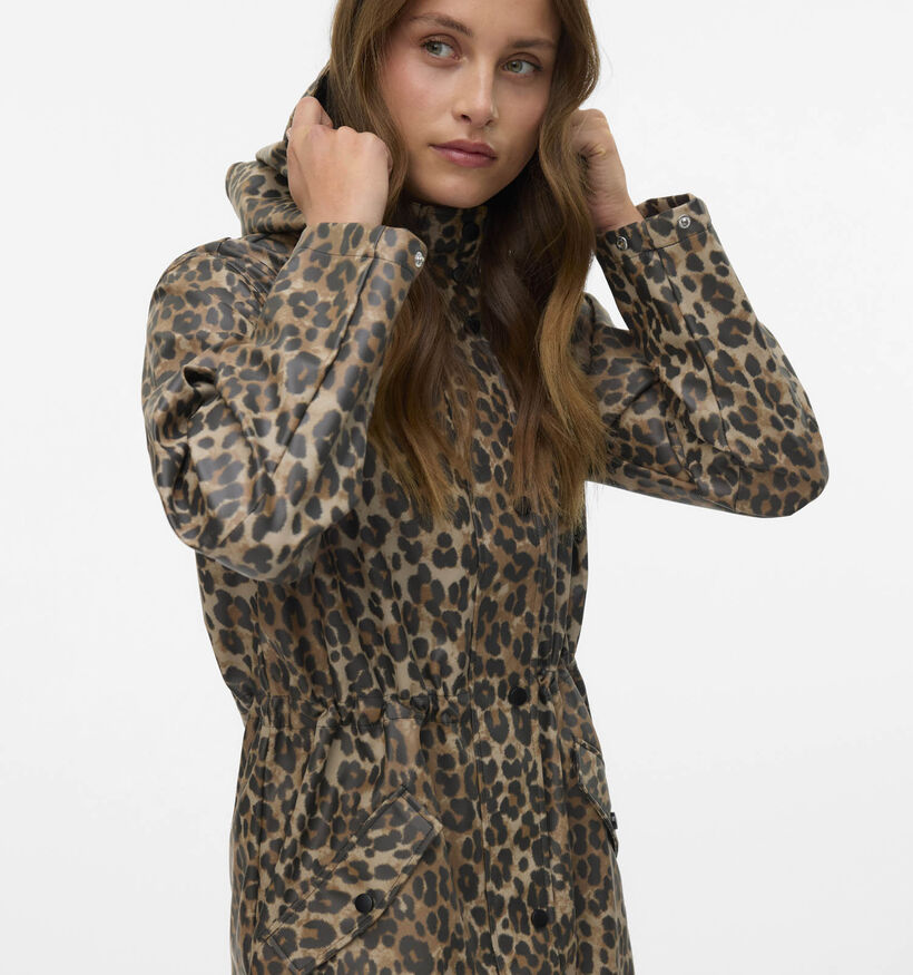 Vero Moda MALOU Manteaux longs en Marron/Leopard pour femmes (360090)