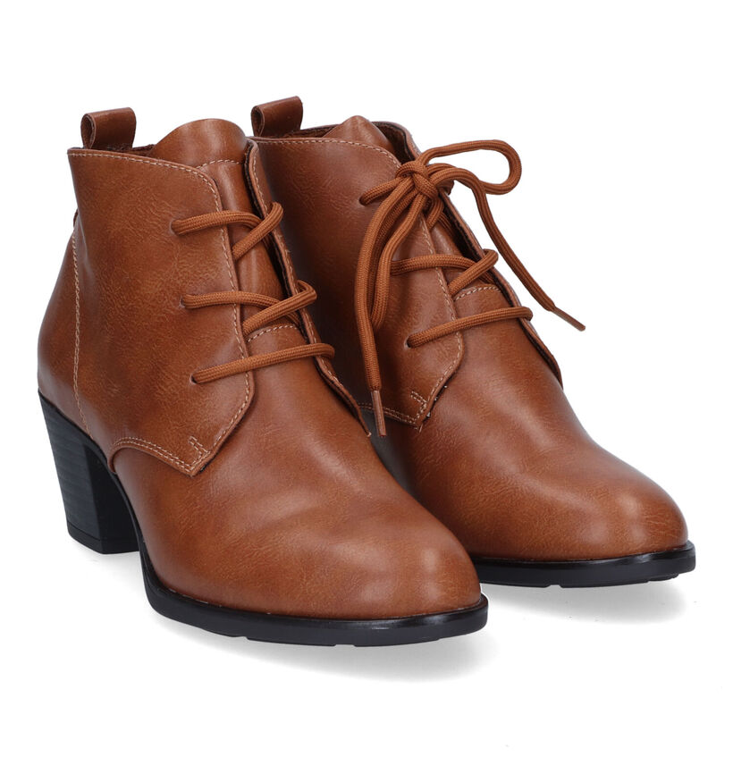 Signatur Bottines à lacets en Cognac pour femmes (314419)