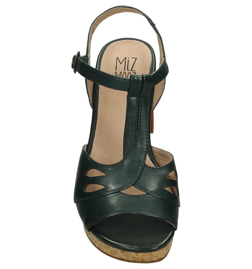 Donkergroene Sandalen Miz Mooz Clementine, , pdp