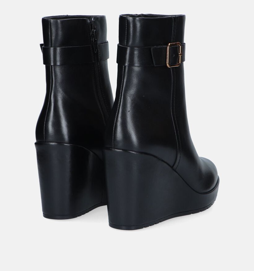 Geox Manilva Zwarte Enkellaarzen Met Sleehak voor dames (328401)