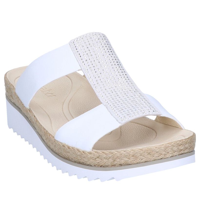 Witte Slippers Gabor Best Fitting in leer (245584)