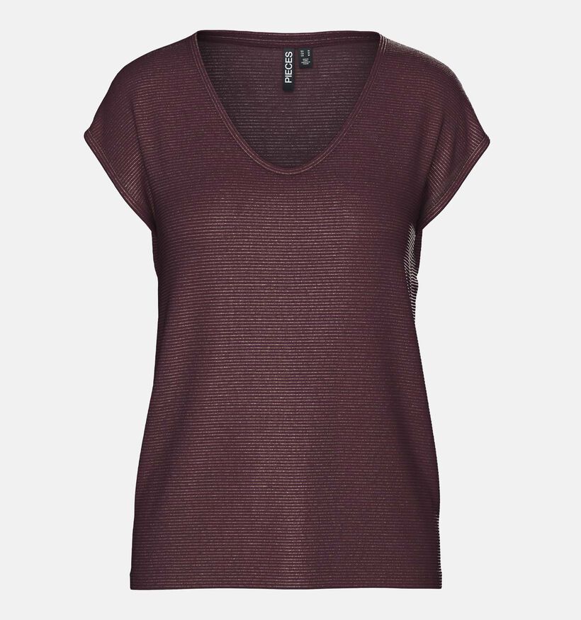 Pieces Bordeaux T-shirt voor dames (361145)