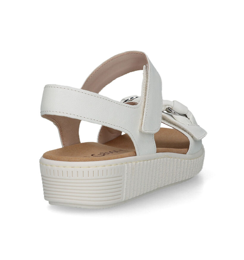 Gabor Ecru Sandalen voor steunzolen in leer (334332)